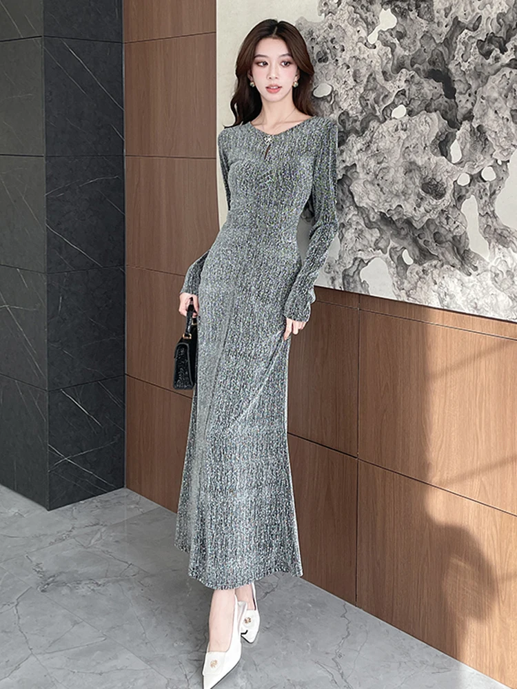 Сексуальное длинное платье с пайетками, облегающее, женское, элегантное, стройнящее, с эффектом утяжки, для свиданий, осень-зима
Сексуальное длинное платье с пайетками, облегающее, женское, элегантное, стройнящее, с эффектом утяжки, для свиданий, осень-зима