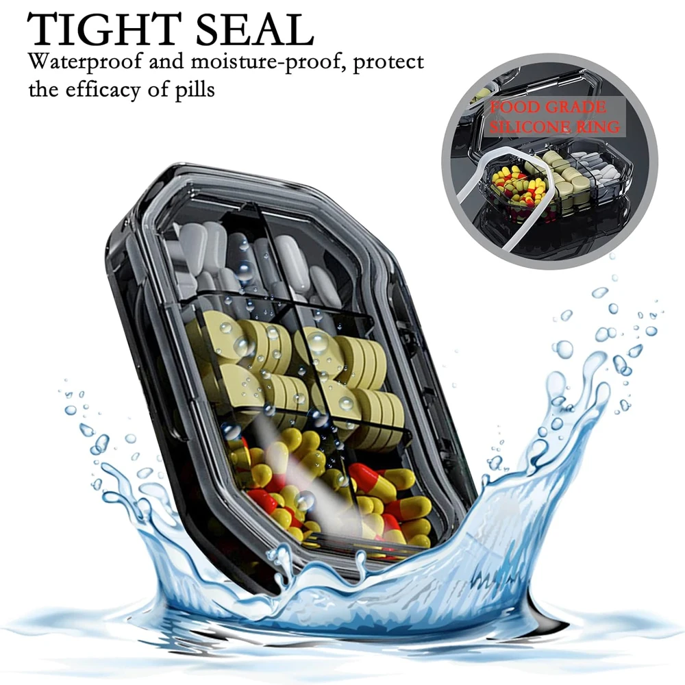 Compartment Small Pill Box, Moisture Proof Pill Case, Travel Pill Organizer for Pocket Purse, Daily Portable Medicine Vitamin
Compartment Small Pill Box, Moisture Proof Pill Case, Travel Pill Organizer for Pocket Purse, Daily Portable Medicine Vitamin
