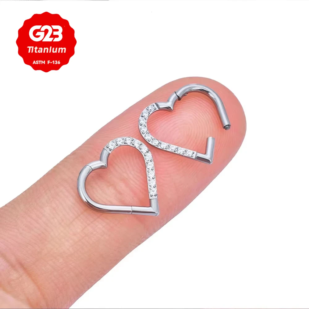 5/10PSC G23 Titanium 16G Heart Hoops Nose PIERC Sexy Ear Tragus Daith Cartilage Rings Clicked Body Jewelry for Women wholesale
5/10PSC G23 Titanium 16G Heart Hoops Nose PIERC Sexy Ear Tragus Daith Cartilage Rings Clicked Body Jewelry for Women wholesale