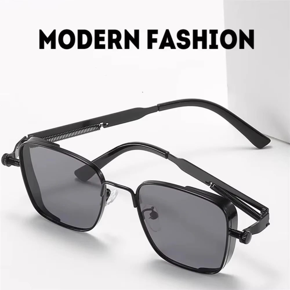 Men Driving Sunglasses Vintage Steampunk Square Sunglasses Metal Frame with Spring Hinges Women Eyepiece Trendy Driver Glasses
Men Driving Sunglasses Vintage Steampunk Square Sunglasses Metal Frame with Spring Hinges Women Eyepiece Trendy Driver Glasses