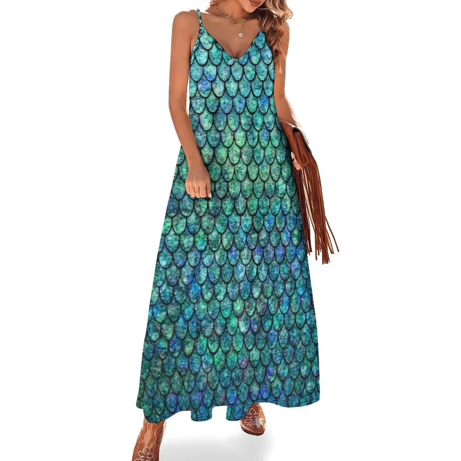 Mermaid Scales Sleeveless Dress woman dress sensual sexy dress for women long women summer
Mermaid Scales Sleeveless Dress woman dress sensual sexy dress for women long women summer