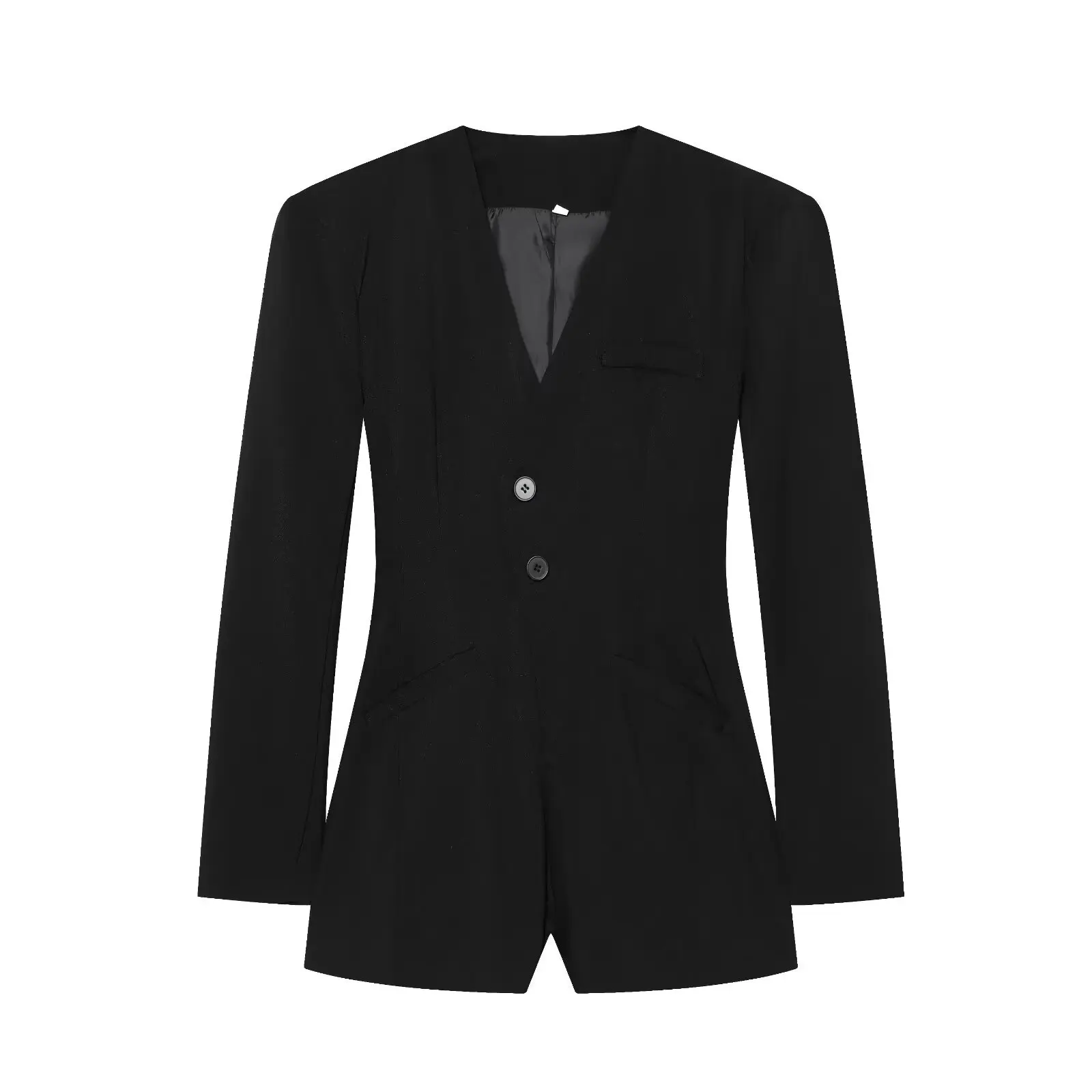 Women's simple short double-breasted blazer-style jumpsuit 74DJ
Women's simple short double-breasted blazer-style jumpsuit 74DJ