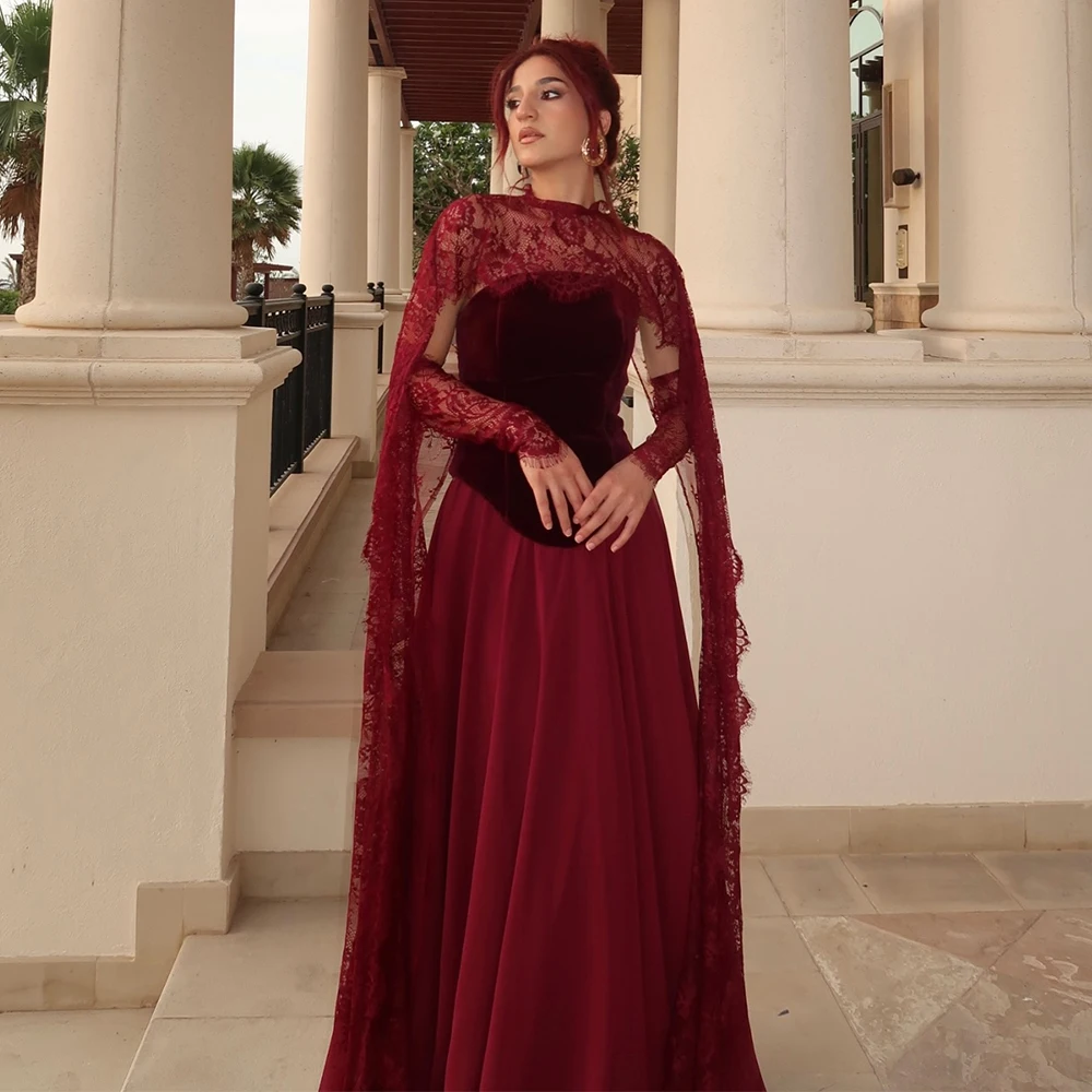 Modern Evening Dress with Cape Lace Strapless Velvet Chiffon A Line Evening Gowns for Women 2025 Simple Formal Party Dresses
Modern Evening Dress with Cape Lace Strapless Velvet Chiffon A Line Evening Gowns for Women 2025 Simple Formal Party Dresses