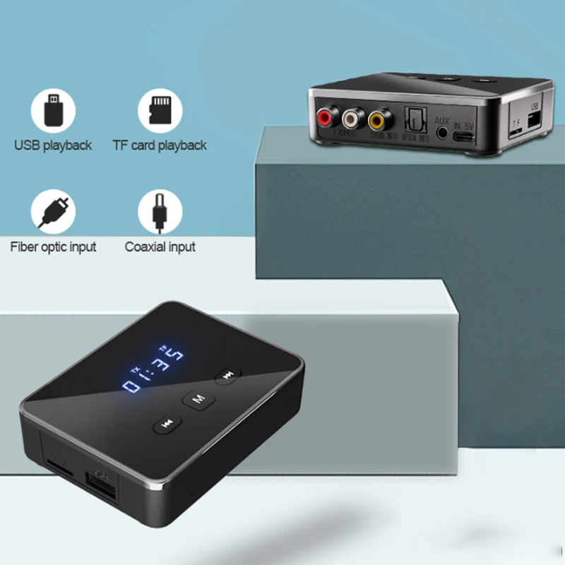 Цифровой дисплей высокой четкости Bluetooth 5,4 приемник передатчика оптический вход коаксиальный 3,5 Rca вход U диск Tf карта Inpu
Цифровой дисплей высокой четкости Bluetooth 5,4 приемник передатчика оптический вход коаксиальный 3,5 Rca вход U диск Tf карта Inpu