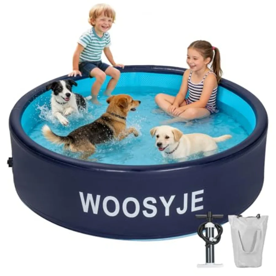 Inflatable Dog Pool for Backyard and Beach PVC, Blue, Quick Drain Non-Slip Foldable Pet Swimming Pool for Large, Medium, Small
Inflatable Dog Pool for Backyard and Beach PVC, Blue, Quick Drain Non-Slip Foldable Pet Swimming Pool for Large, Medium, Small