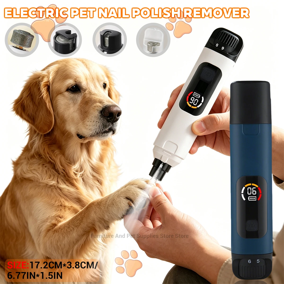 Pet Electric Nail Grinder Rechargeable Dog Paw Grooming Nail Clipper LED Light 6 Speeds Adjustable Cat Claw Nail Grinder
Pet Electric Nail Grinder Rechargeable Dog Paw Grooming Nail Clipper LED Light 6 Speeds Adjustable Cat Claw Nail Grinder