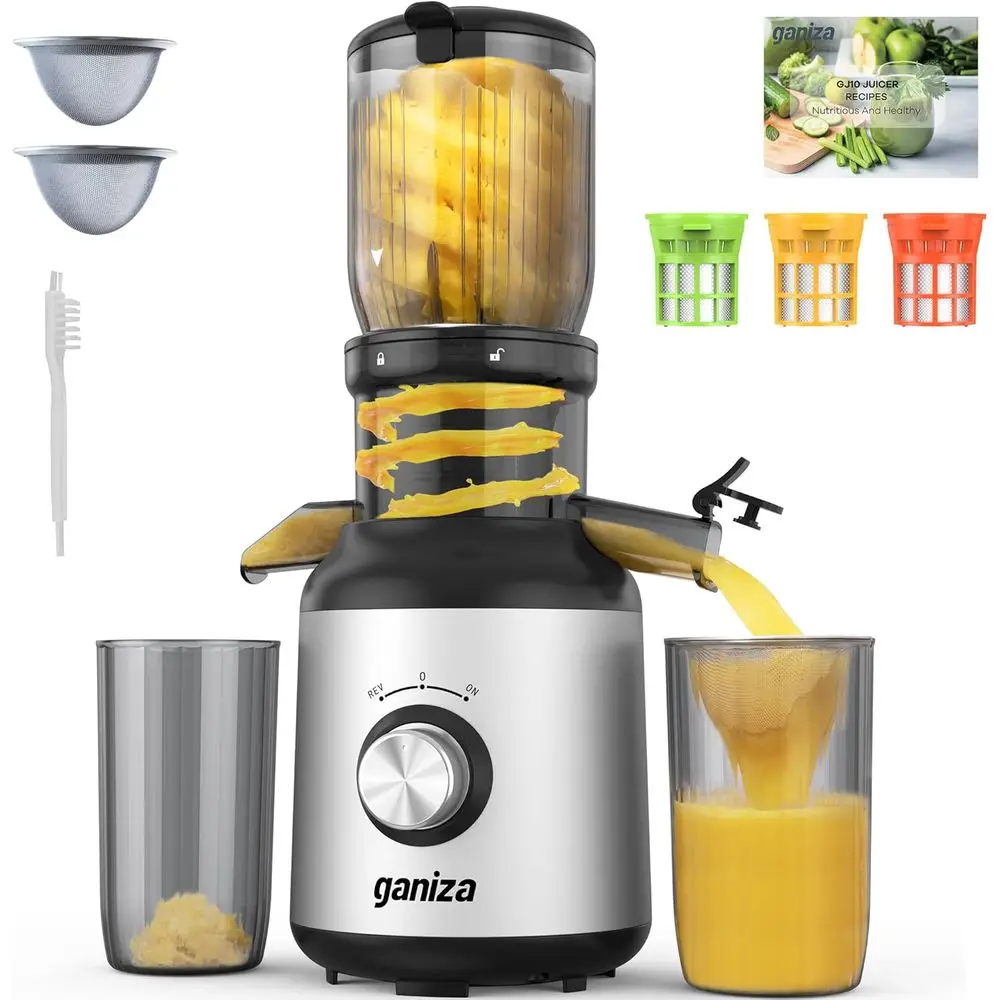 Juicer hines, Slow Masticating Juicers with Large eed Chute or Whole ruits & Vegetables, Cold PrJuicer with 3 Replace ilters or
Juicer hines, Slow Masticating Juicers with Large eed Chute or Whole ruits & Vegetables, Cold PrJuicer with 3 Replace ilters or