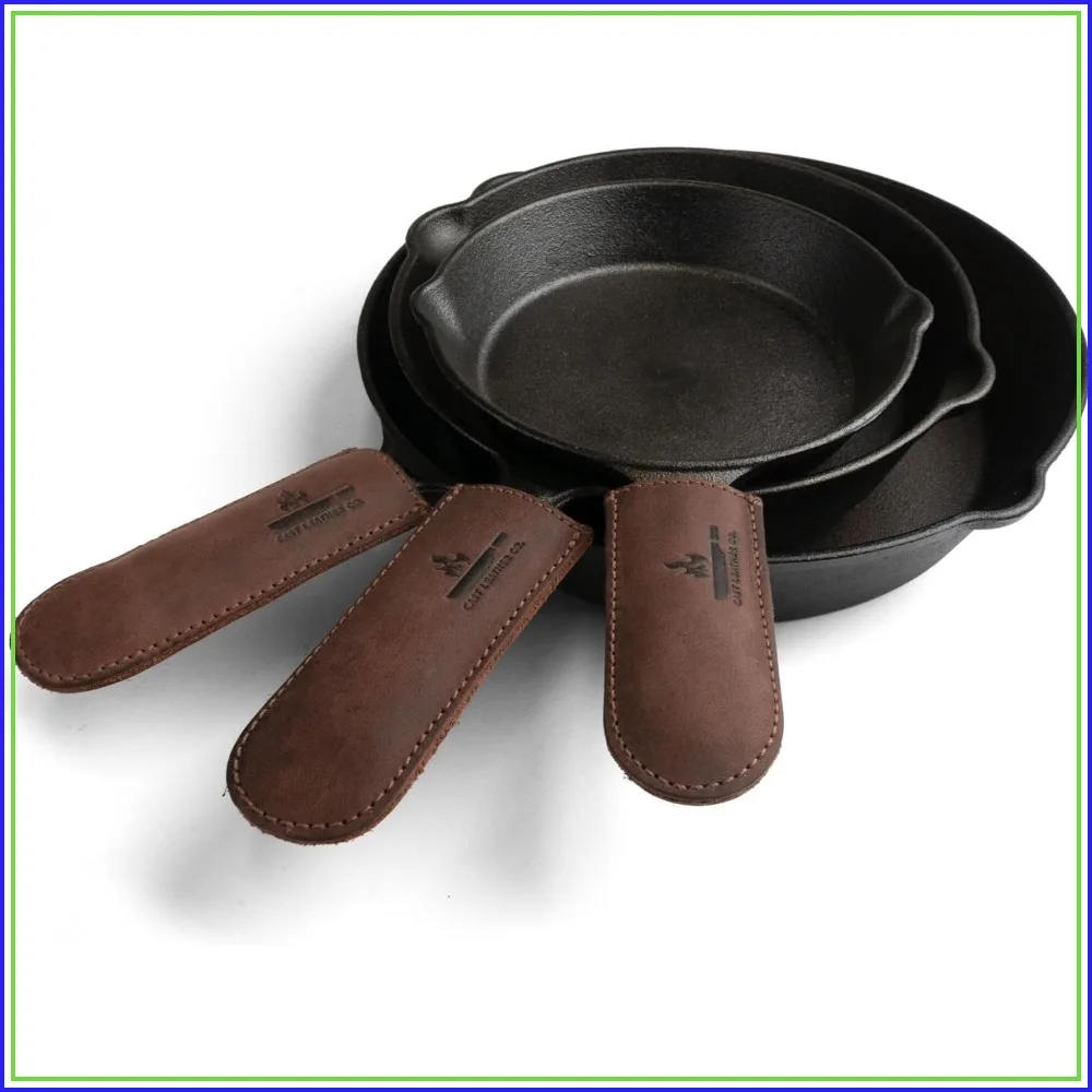 Leather Skillet Handle Cover for Cast Iron Skillets, Heat Resistant Pan Handle Covers
Leather Skillet Handle Cover for Cast Iron Skillets, Heat Resistant Pan Handle Covers