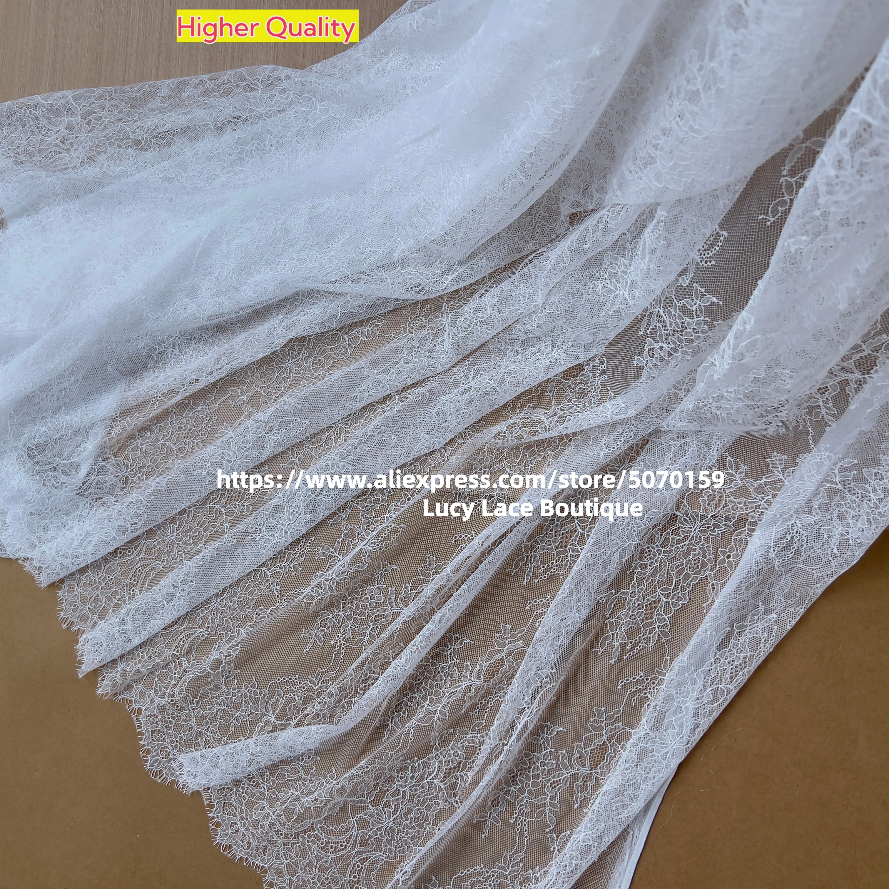 Premium Quality Delicate Milk White Off White Color Wedding Lace Eyelash Chantilly Lace Fabric 1.5x3M/Piece
Premium Quality Delicate Milk White Off White Color Wedding Lace Eyelash Chantilly Lace Fabric 1.5x3M/Piece