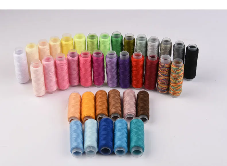 38Pcs Mixed Colors Polyester Yarn Sewing Thread Roll Machine Hand Embroidery 160 Yard Each Spool For Home Sewing Kit
38Pcs Mixed Colors Polyester Yarn Sewing Thread Roll Machine Hand Embroidery 160 Yard Each Spool For Home Sewing Kit