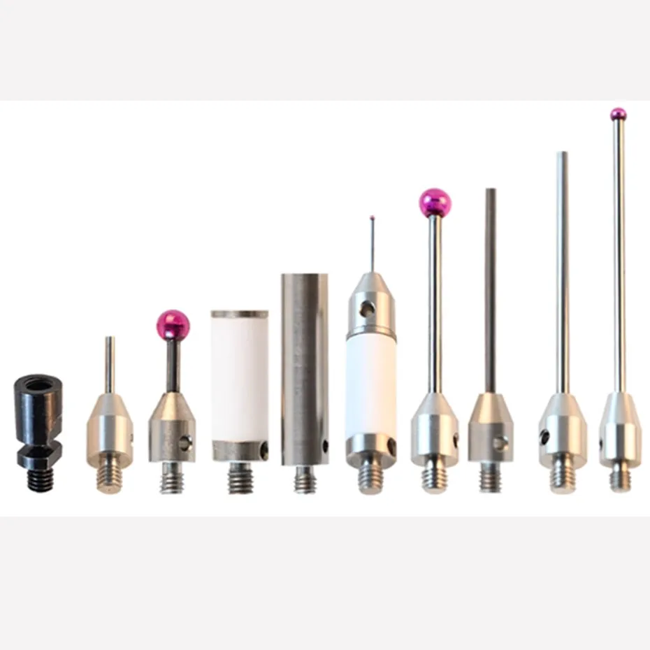 Three dimensional probe, three coordinate measuring needle, ruby measuring head, CNC machine tool special thread M4
Three dimensional probe, three coordinate measuring needle, ruby measuring head, CNC machine tool special thread M4