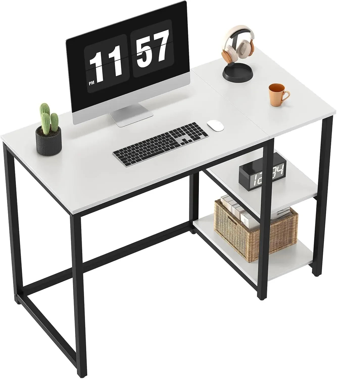 Computer Desk 40 inches with 2-Tier Shelves Sturdy Home Office Desk with Large Storage Space Modern Gaming Desk Study Writing
Computer Desk 40 inches with 2-Tier Shelves Sturdy Home Office Desk with Large Storage Space Modern Gaming Desk Study Writing