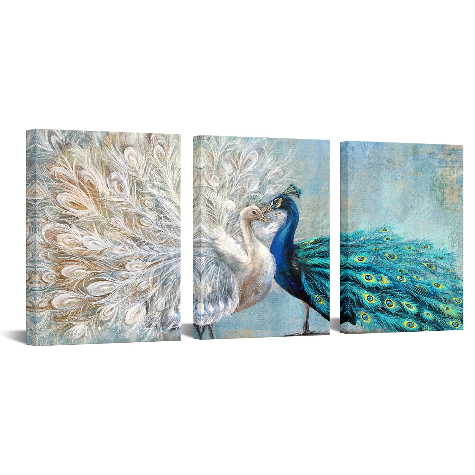 3 Pieces Beautiful Peacock Wall Art Poster White Blue Peacock Print Canvas Painting Modern Style Pictures Living Room Home Decor
3 Pieces Beautiful Peacock Wall Art Poster White Blue Peacock Print Canvas Painting Modern Style Pictures Living Room Home Decor