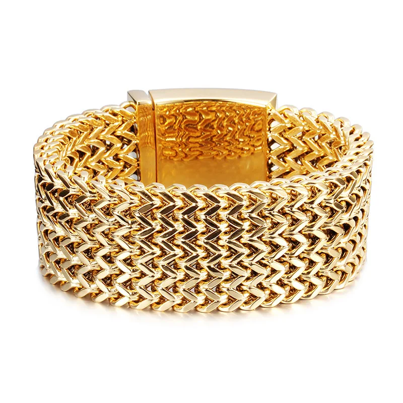 HIP HOP Rock Gold Color Stainless Steel Franco Link Chain Bracelet for Men Rapper Jewelry Drop Shipping
HIP HOP Rock Gold Color Stainless Steel Franco Link Chain Bracelet for Men Rapper Jewelry Drop Shipping