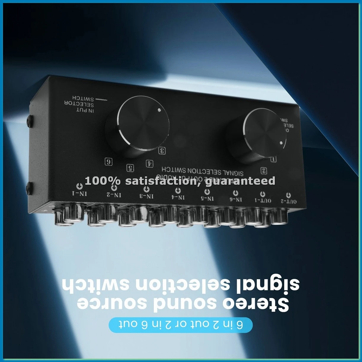 Switcher 6 in 2 Out or 2 in 6 Out Headphone Speaker Switcher Stereo
Switcher 6 in 2 Out or 2 in 6 Out Headphone Speaker Switcher Stereo