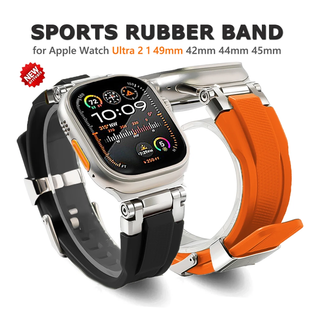 Sports Rubber Strap For Apple Watch Ultra 2 49mm 45mm 44mm 42mm Soft Silicone Watch Band For iWatch Series 9 8 7 6 SE 5 4 Correa
Sports Rubber Strap For Apple Watch Ultra 2 49mm 45mm 44mm 42mm Soft Silicone Watch Band For iWatch Series 9 8 7 6 SE 5 4 Correa