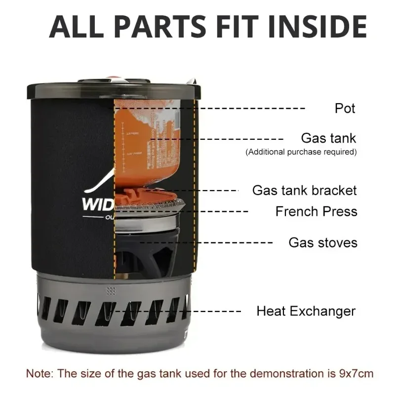 Widesea Outdoor Gas Stove Burner Tourist Coffee Pot Cup Cookware Tableware Tourism System with Heat ExchangerCamping Cooking
Widesea Outdoor Gas Stove Burner Tourist Coffee Pot Cup Cookware Tableware Tourism System with Heat ExchangerCamping Cooking