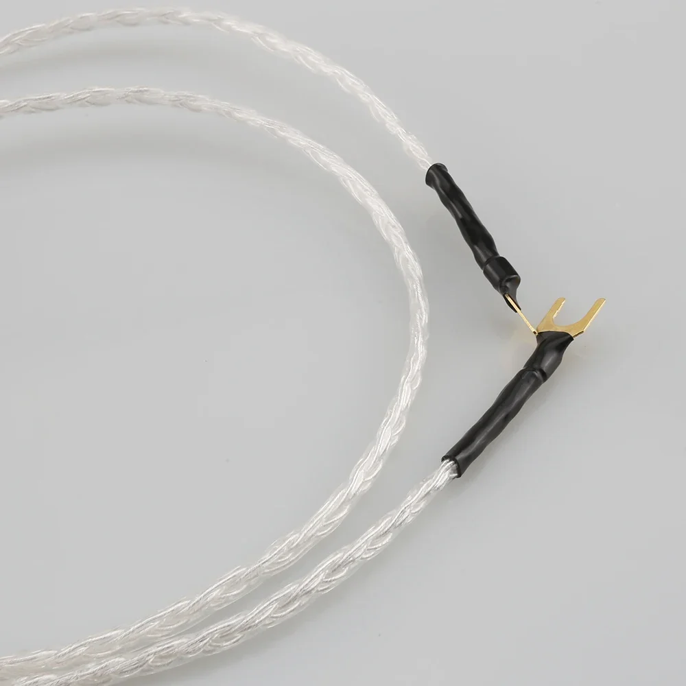 Hi-Fi Turntable Ground Loop & Noise Reduction Parts, 6-Core Pure Silver LP Vinyl Ground Lead with Gold-Plated Fork Connectors
Hi-Fi Turntable Ground Loop & Noise Reduction Parts, 6-Core Pure Silver LP Vinyl Ground Lead with Gold-Plated Fork Connectors