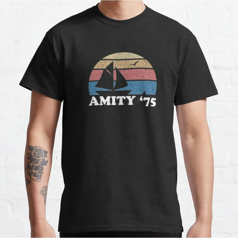 Amity '75 - The Summer of Great White Shark Jaws Retro sea Shark ocean animal crewneck T-shirt large size Adult Tops S-6XL
Amity '75 - The Summer of Great White Shark Jaws Retro sea Shark ocean animal crewneck T-shirt large size Adult Tops S-6XL