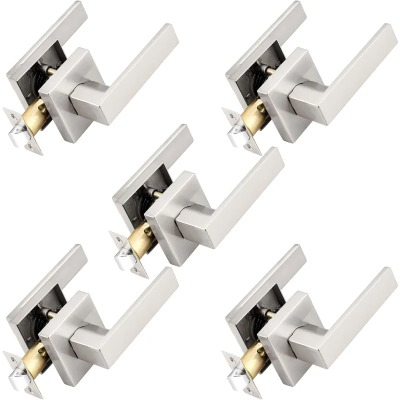 Passage Door Levers Set for Hall or Closet, Satin Nickel Interior Door Handles, 5 Pack
Passage Door Levers Set for Hall or Closet, Satin Nickel Interior Door Handles, 5 Pack