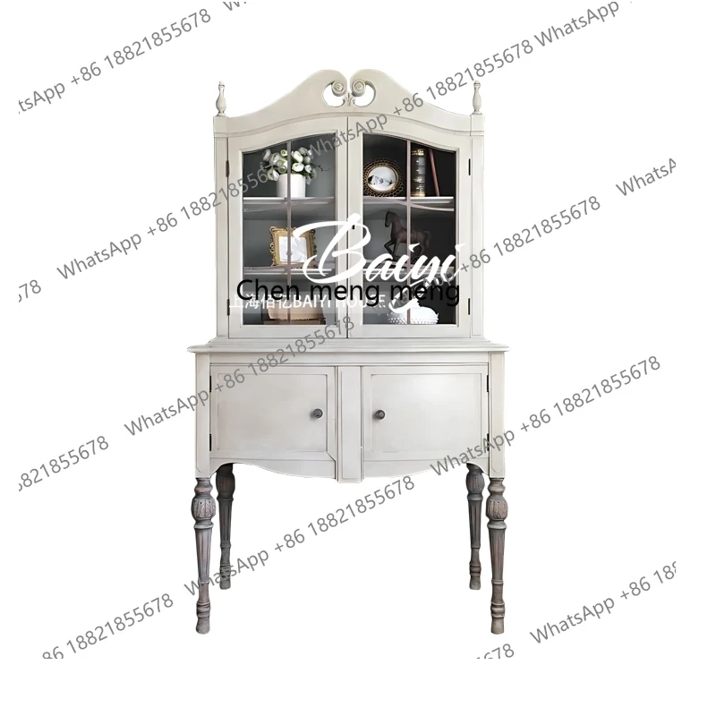 French retro, solid wood display cabinet against the wall, home living room, locker, light luxury and high-end side cabinet H
French retro, solid wood display cabinet against the wall, home living room, locker, light luxury and high-end side cabinet H