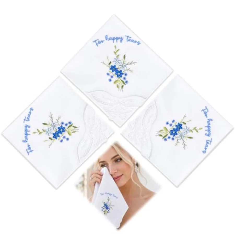 W Eroidered Wedding andkerciefs appy Tears, x Inc Bridal ankies wit Lace Eds, Someting Blue Gift
W Eroidered Wedding andkerciefs appy Tears, x Inc Bridal ankies wit Lace Eds, Someting Blue Gift