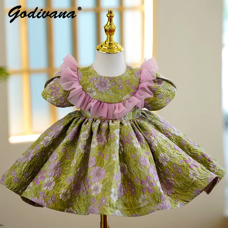 Sweet Cute Baby Girls Luxury Niche High-end Princess Dress Kids Floral Print Puff Sleeve Mesh Patchwork Piano Performance Gown
Sweet Cute Baby Girls Luxury Niche High-end Princess Dress Kids Floral Print Puff Sleeve Mesh Patchwork Piano Performance Gown