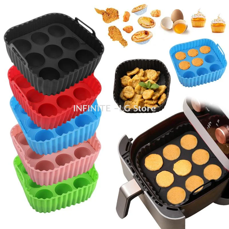 2Pcs Non-Stick Baking Trays With Cupcake Molds For Healthy Cooking Kitchen Tools Square Silicone Air Fryer Liners & Muffin Pan
2Pcs Non-Stick Baking Trays With Cupcake Molds For Healthy Cooking Kitchen Tools Square Silicone Air Fryer Liners & Muffin Pan