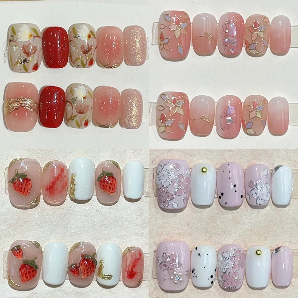 10Pcs Glitter Short Square Long Coffin Handmade Press On Nails Kawaii Cat Eye Flowers Strawberry Artificial Wearable Manicure
10Pcs Glitter Short Square Long Coffin Handmade Press On Nails Kawaii Cat Eye Flowers Strawberry Artificial Wearable Manicure
