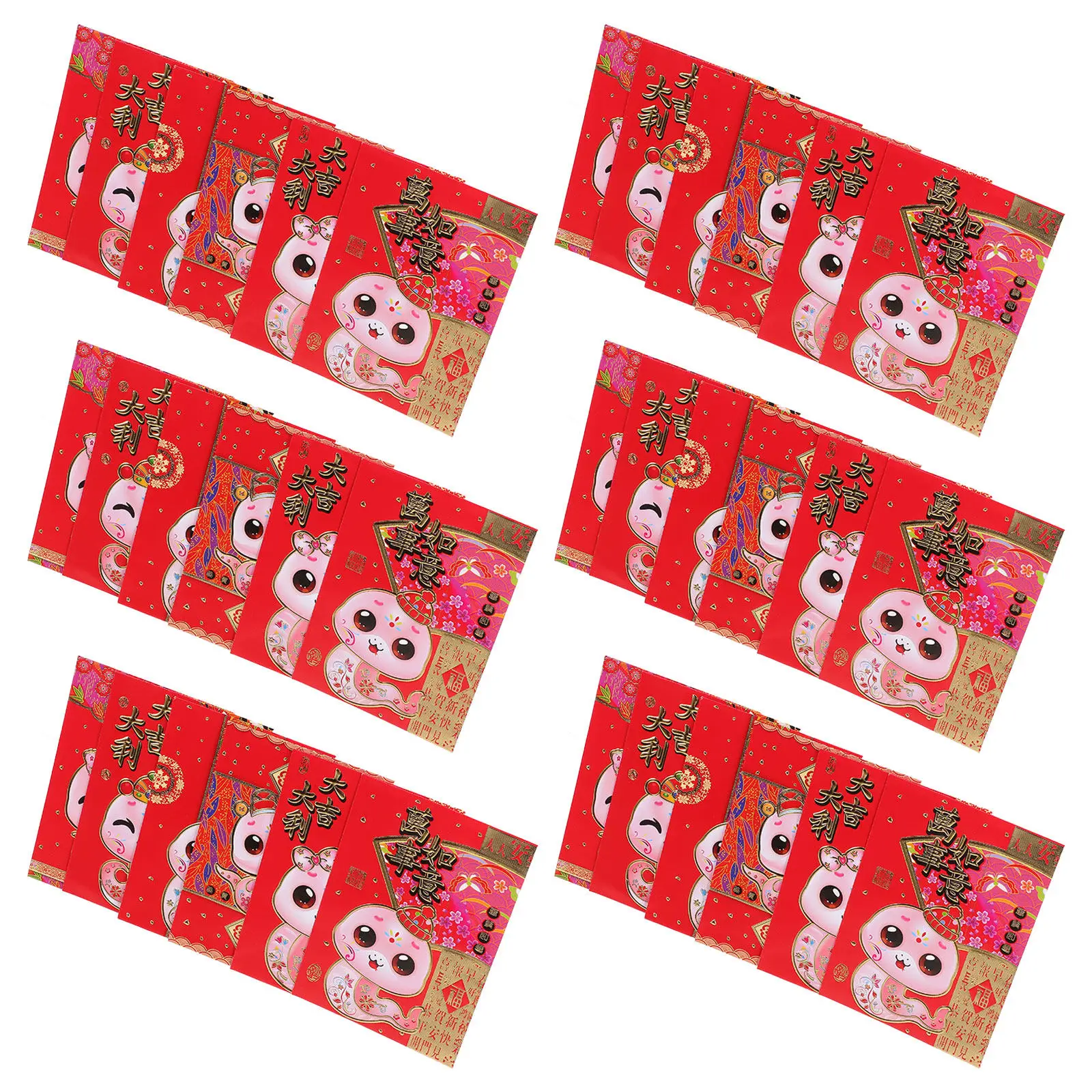 60Pcs Cartoon Red Packets Snake Year Pattern Large Capacity 2025 Red Envelopes Chinese New Year Money Packet Spring Festival
60Pcs Cartoon Red Packets Snake Year Pattern Large Capacity 2025 Red Envelopes Chinese New Year Money Packet Spring Festival