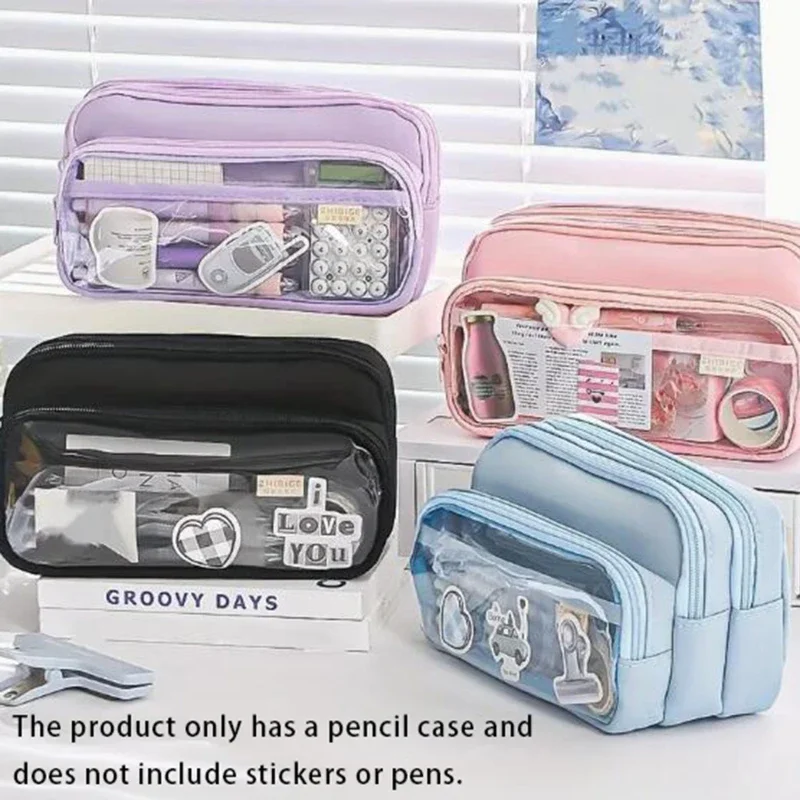 Chic Solid Color Pencil Case Korean Simplicity Transparent Pen Pouch Large Capacity Organizer Bag School SuppliesStationery bag
Chic Solid Color Pencil Case Korean Simplicity Transparent Pen Pouch Large Capacity Organizer Bag School SuppliesStationery bag