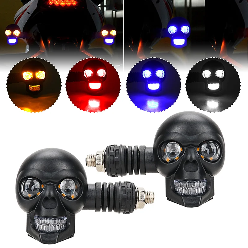 Motorcycle LED Dual Color Skull Fog Lights Auxiliary Headlights Waterproof Flasher Front Rear Turn Signal Indicator Lights
Motorcycle LED Dual Color Skull Fog Lights Auxiliary Headlights Waterproof Flasher Front Rear Turn Signal Indicator Lights