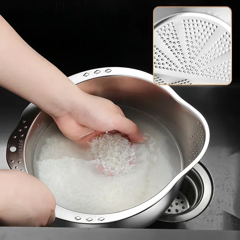 Rice Washer Strainer Bowl 4-in-1 Washing Bowl for Quinoa Stainless Steel Rinser With Side Drainers Small Colander for Cleaning
Rice Washer Strainer Bowl 4-in-1 Washing Bowl for Quinoa Stainless Steel Rinser With Side Drainers Small Colander for Cleaning