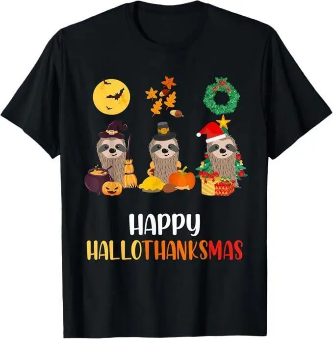 Sloth Halloween Christmas Happy Hallothanksmas Thanksgiving Unisex T-Shirt
Sloth Halloween Christmas Happy Hallothanksmas Thanksgiving Unisex T-Shirt