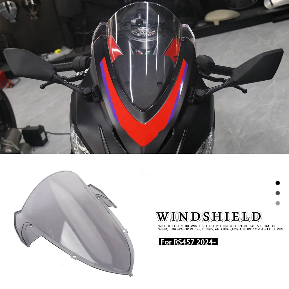 RS 457 2024 2025 Motorcycle Accessories Acrylic Front Windshield Windscreen Wind Deflectors Covers Kit For Aprilia RS457 rs457
RS 457 2024 2025 Motorcycle Accessories Acrylic Front Windshield Windscreen Wind Deflectors Covers Kit For Aprilia RS457 rs457