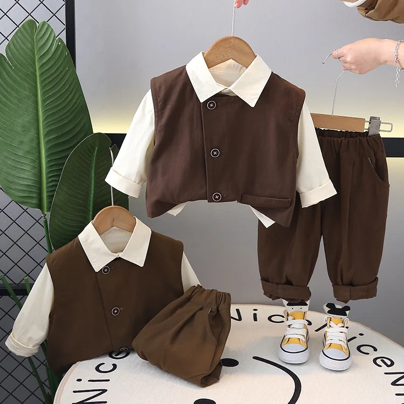 Boys Clothes Sets Spring Autumn 2025 Children Fashion Vest Shirts Pants 3pcs Party Suit For Baby Tracksuits Kids Outfits 3 4 5Y
Boys Clothes Sets Spring Autumn 2025 Children Fashion Vest Shirts Pants 3pcs Party Suit For Baby Tracksuits Kids Outfits 3 4 5Y