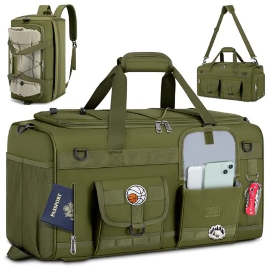 3 in 1 Gym Bag for Men, 45L Large Sports Duffle Bag with Shoe Compartment and Wet Pocket, Water-Resistant Tactical Backpack Car
3 in 1 Gym Bag for Men, 45L Large Sports Duffle Bag with Shoe Compartment and Wet Pocket, Water-Resistant Tactical Backpack Car