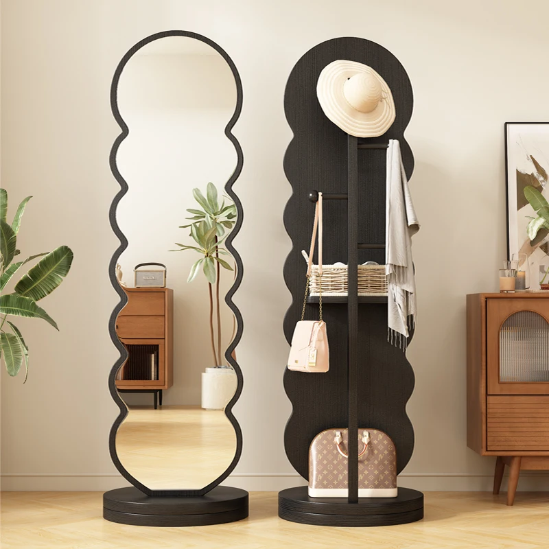 Full-length mirror Floor-to-ceiling mirror Bedroom rotatable mobile fitting mirror Hanging clothes hat rack Integrated full-leng
Full-length mirror Floor-to-ceiling mirror Bedroom rotatable mobile fitting mirror Hanging clothes hat rack Integrated full-leng
