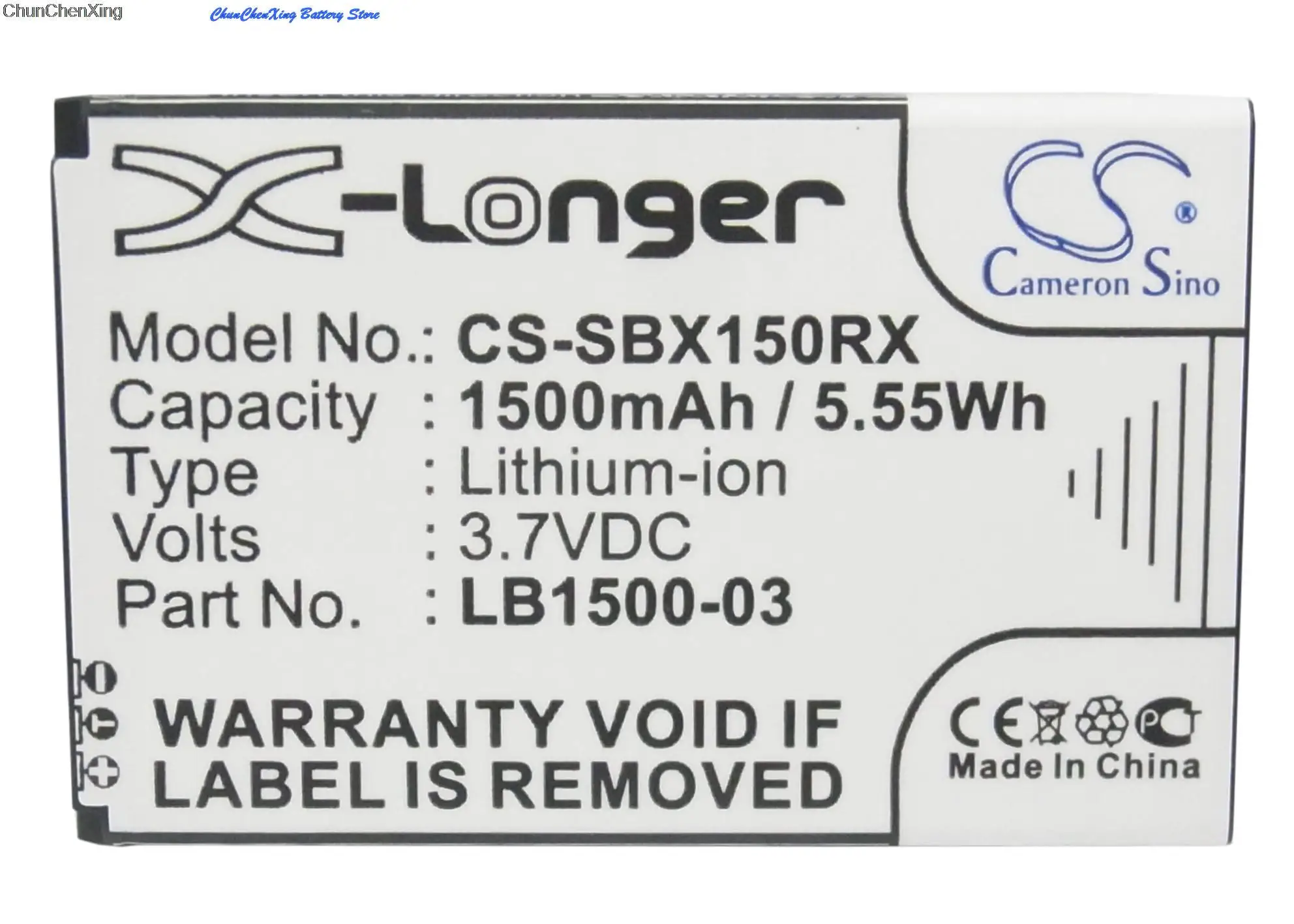 Cameron Sino 1500mAh Battery LB1500-03 for 4G System XSBox GO, For E-MOBILE D25HW, Pocket WiFi, For I-MO Pocket WiFi C01HW
Cameron Sino 1500mAh Battery LB1500-03 for 4G System XSBox GO, For E-MOBILE D25HW, Pocket WiFi, For I-MO Pocket WiFi C01HW