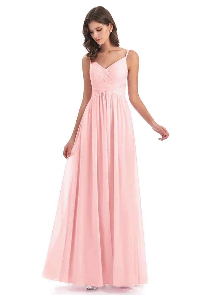 Hot Selling A-Line Spaghetti Straps Neckline Floor-Length Chiffon Bridesmaid Dress Elegant Zipper Back Gowns For Wedding Guests
Hot Selling A-Line Spaghetti Straps Neckline Floor-Length Chiffon Bridesmaid Dress Elegant Zipper Back Gowns For Wedding Guests