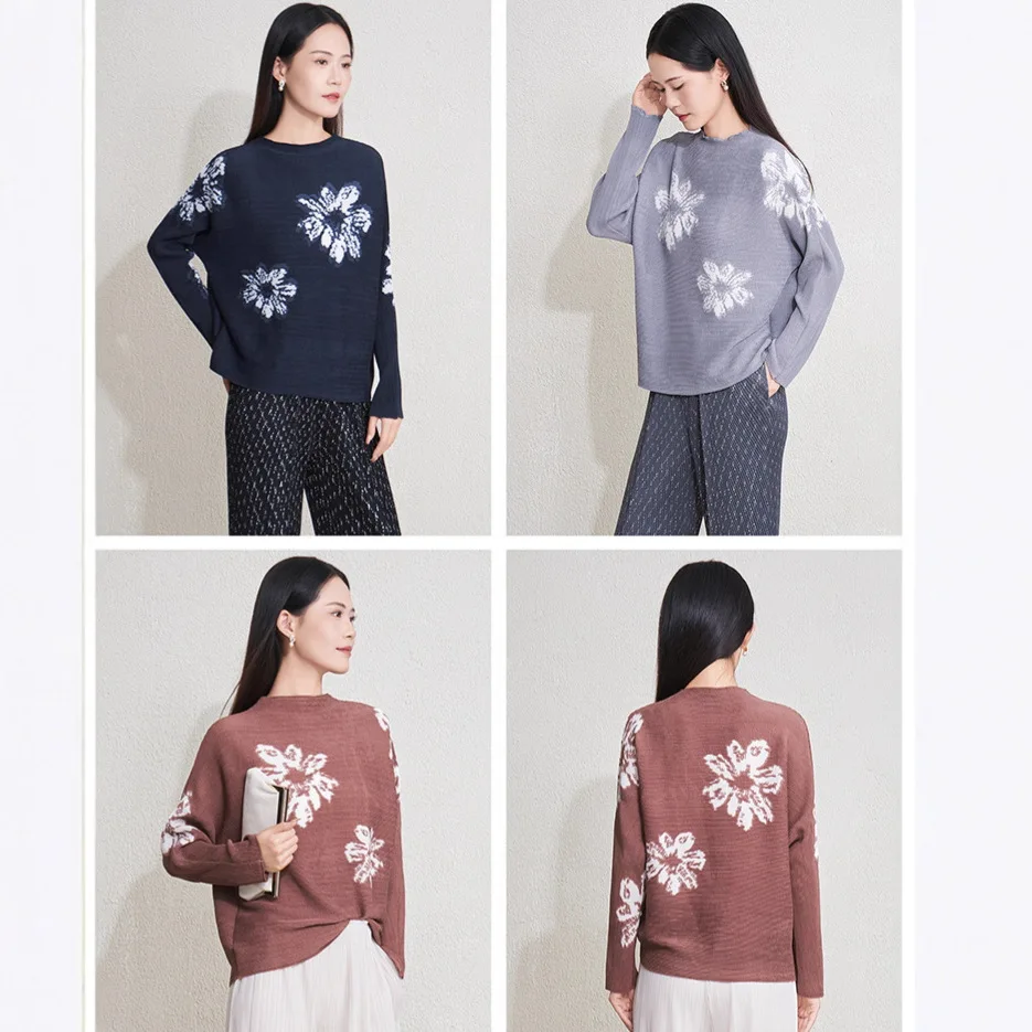 Miyake Pleated 2025 Spring and Autumn New Pleated Fashion Round Neck Loose Printed Casual Knit Sweater Women Tops Women Pleat
Miyake Pleated 2025 Spring and Autumn New Pleated Fashion Round Neck Loose Printed Casual Knit Sweater Women Tops Women Pleat