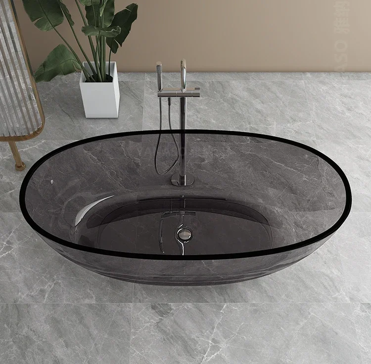 Transparent bathtub home artificial stone resin color crystal tank hotel B&B freestanding double bathtub
Transparent bathtub home artificial stone resin color crystal tank hotel B&B freestanding double bathtub