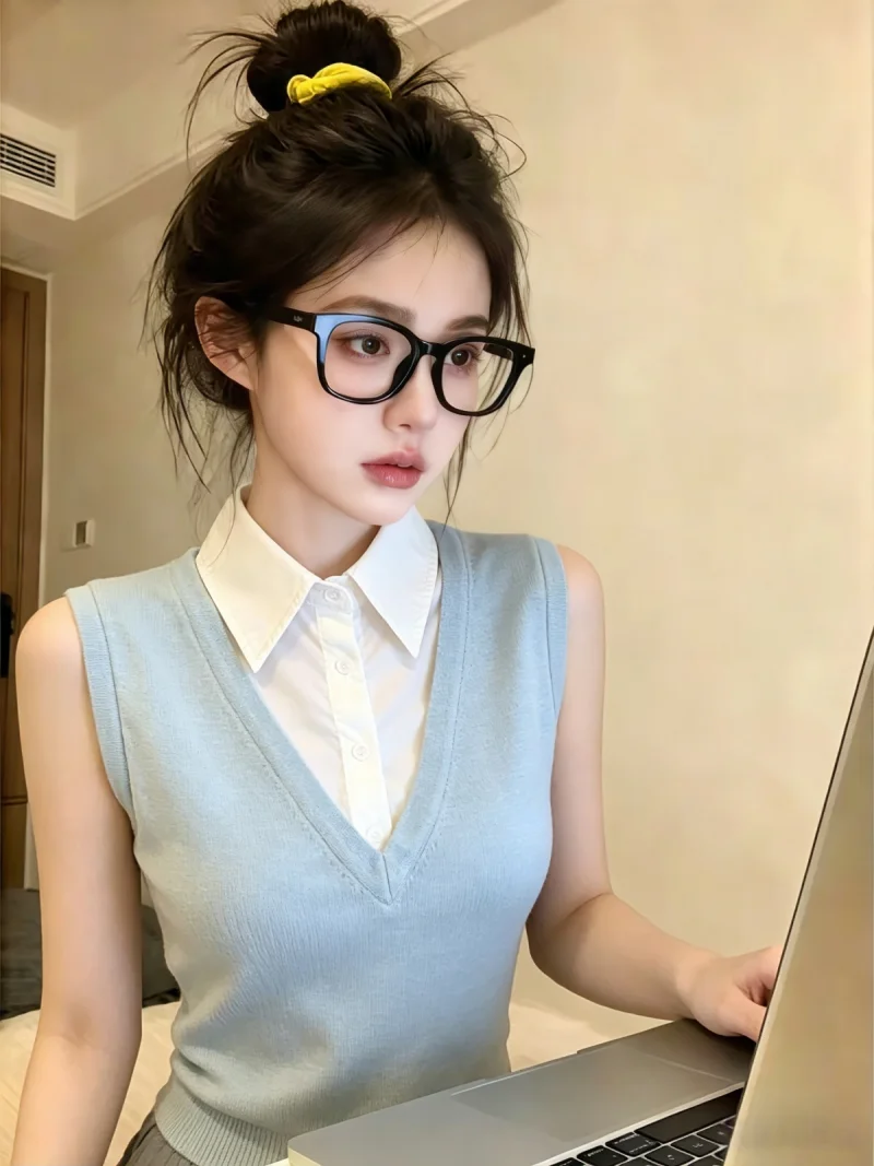 Summer Neck Sleeveless Vest Women's Self-Keeping Style Korean Straight Cut Silk Top without Brand Commuter Style
Summer Neck Sleeveless Vest Women's Self-Keeping Style Korean Straight Cut Silk Top without Brand Commuter Style