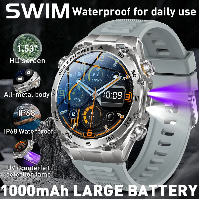 LIGE Outdoor Sports Smart Watches 1000mAh Large Battery Waterproof Heart Rate Sleep Monitor Bluetooth Call Smartwatch Men 2026
LIGE Outdoor Sports Smart Watches 1000mAh Large Battery Waterproof Heart Rate Sleep Monitor Bluetooth Call Smartwatch Men 2026