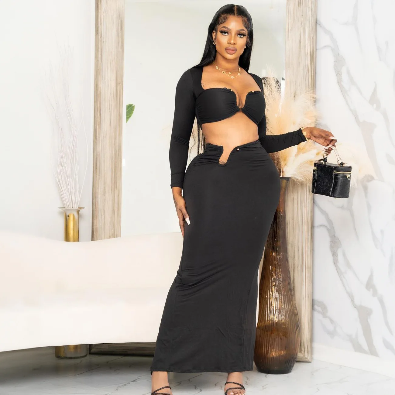 Women's Long Sleeve Split Back Dress and Skirt Set, Female Outfits, Swimsuit Clothes, Summer Bikini Cover Up, Sexy Chest Wrap
Women's Long Sleeve Split Back Dress and Skirt Set, Female Outfits, Swimsuit Clothes, Summer Bikini Cover Up, Sexy Chest Wrap