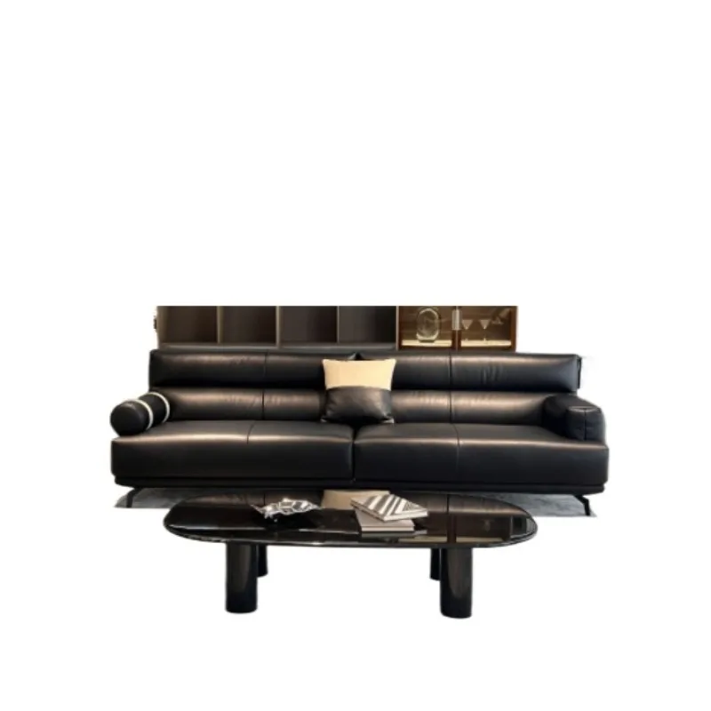 Черный кожаный диван первого слоя из воловьей кожи, итальянский минималистичный повседневный простой прямой диван, комбинация диванов
Черный кожаный диван первого слоя из воловьей кожи, итальянский минималистичный повседневный простой прямой диван, комбинация диванов