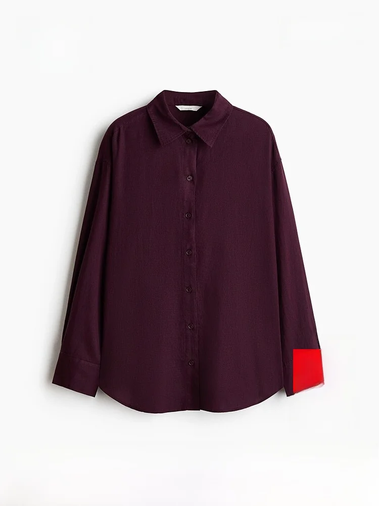H&M Spring New Women's Linen Blend Oversized Shirt Casual Style Long Sleeve Button up Loose Fit Ladies Fashion
H&M Spring New Women's Linen Blend Oversized Shirt Casual Style Long Sleeve Button up Loose Fit Ladies Fashion