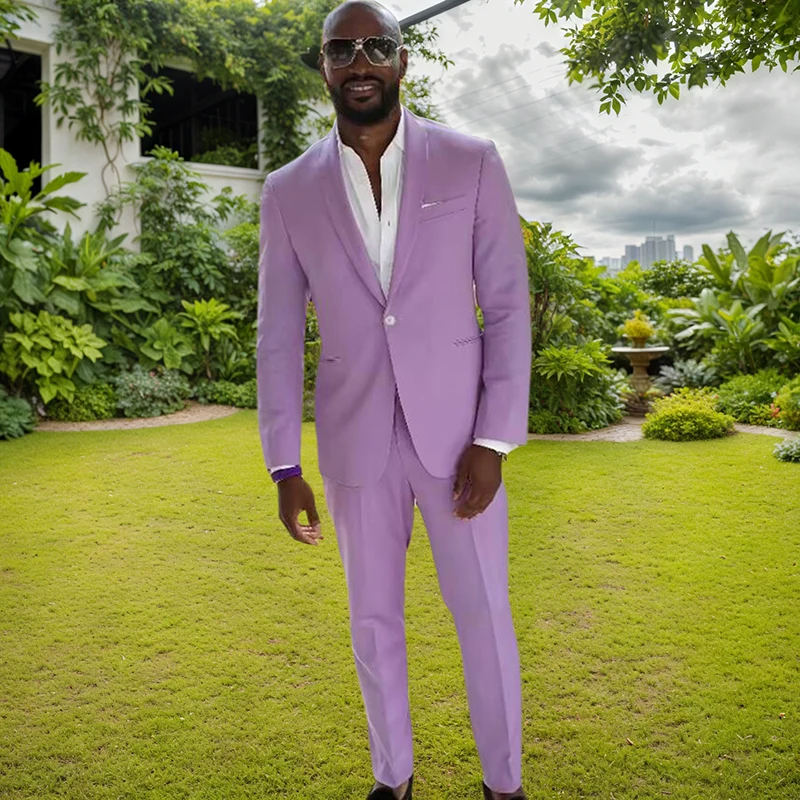 Latest Light Purple Suits for Men Single Breasted Shawl Lapel Two-pieces (Jacket+Pants) Slim Fit Business Banquet Trajes Homme
Latest Light Purple Suits for Men Single Breasted Shawl Lapel Two-pieces (Jacket+Pants) Slim Fit Business Banquet Trajes Homme