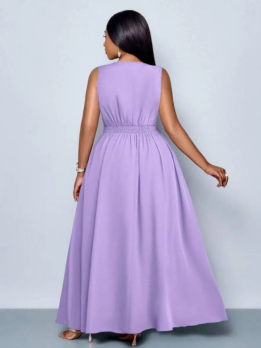 Plus Size Solid Color Deep V Neck Sleeveless A-Line Long Dress Casual Loose Flowy Maxi Dress
Plus Size Solid Color Deep V Neck Sleeveless A-Line Long Dress Casual Loose Flowy Maxi Dress