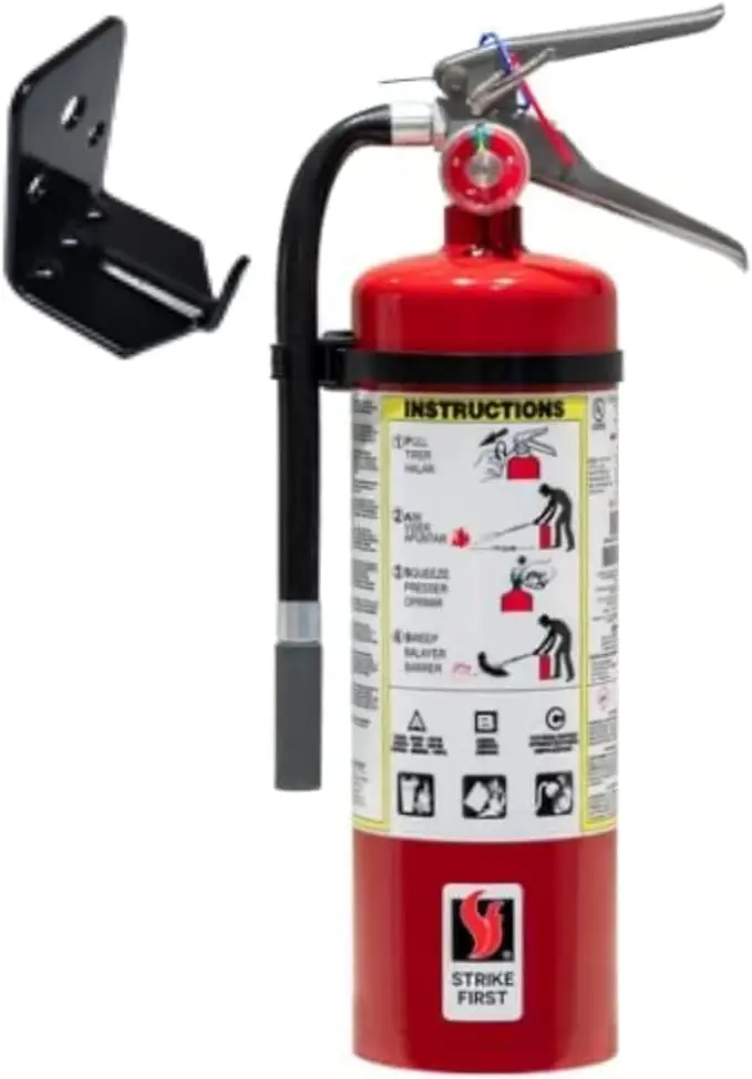 5 lb Dry Chemical Fire Extinguisher with Pressure Gauge & Wall Hook, UL Certified for Home, Office, Workshop Safety
5 lb Dry Chemical Fire Extinguisher with Pressure Gauge & Wall Hook, UL Certified for Home, Office, Workshop Safety